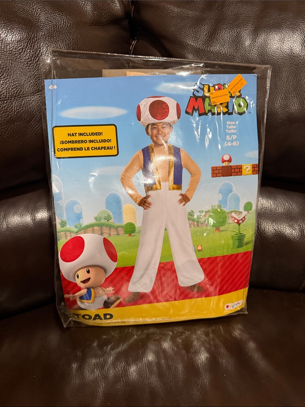 Disguise Toddler Deluxe Super Mario Bros. Toad Costume - 4T-6T NEW
